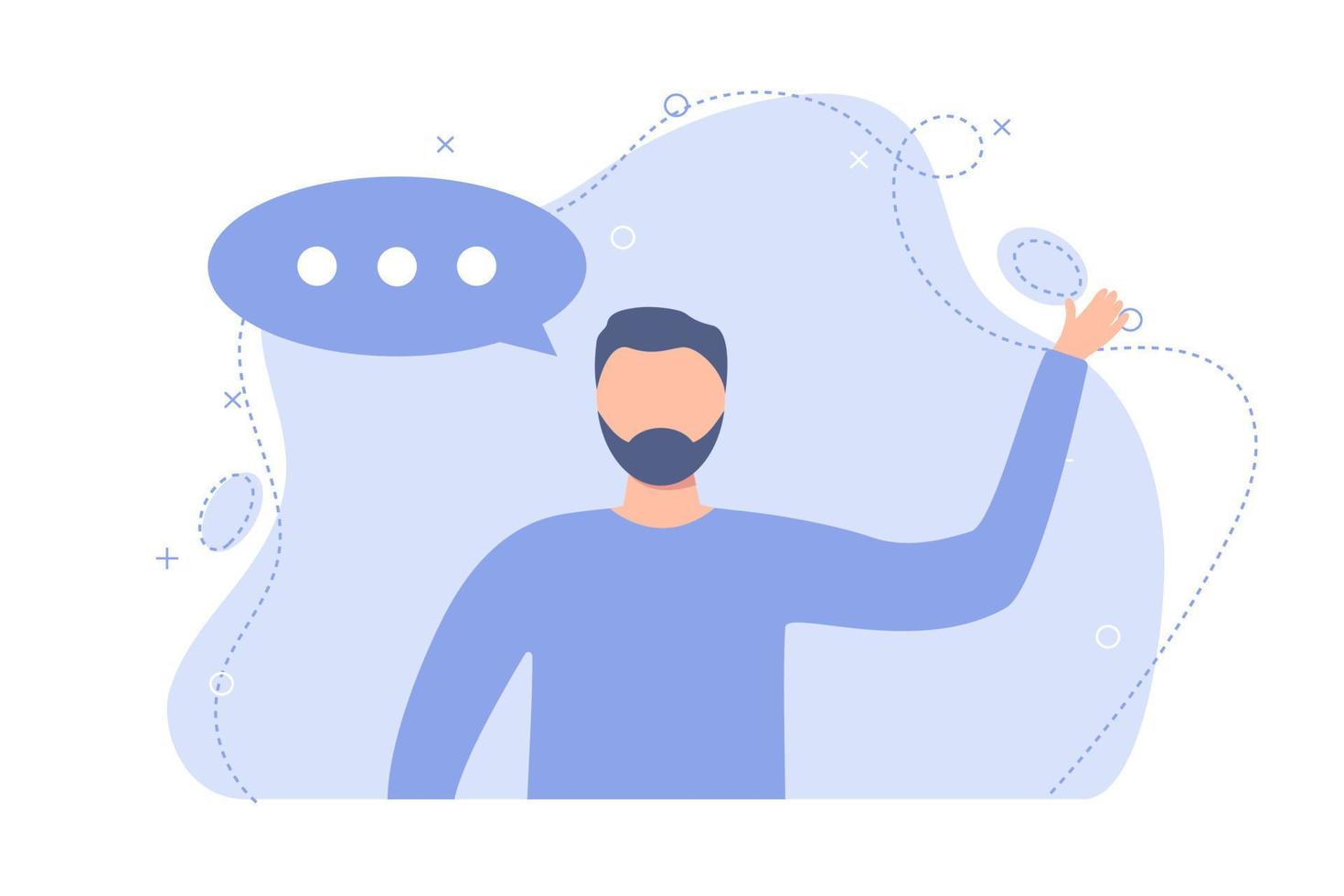 Man conversation with speech bubbles vector