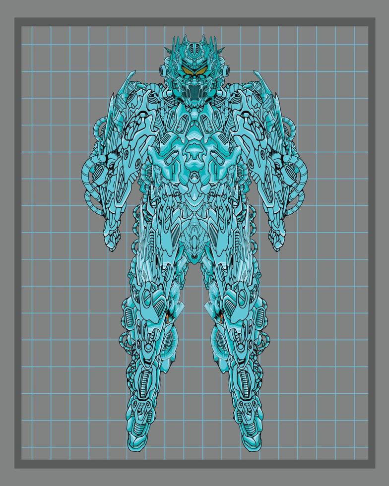 Mecha body robot illustration, this is an ideal vector illustration for mascots and tattoos or T-shirt graphics