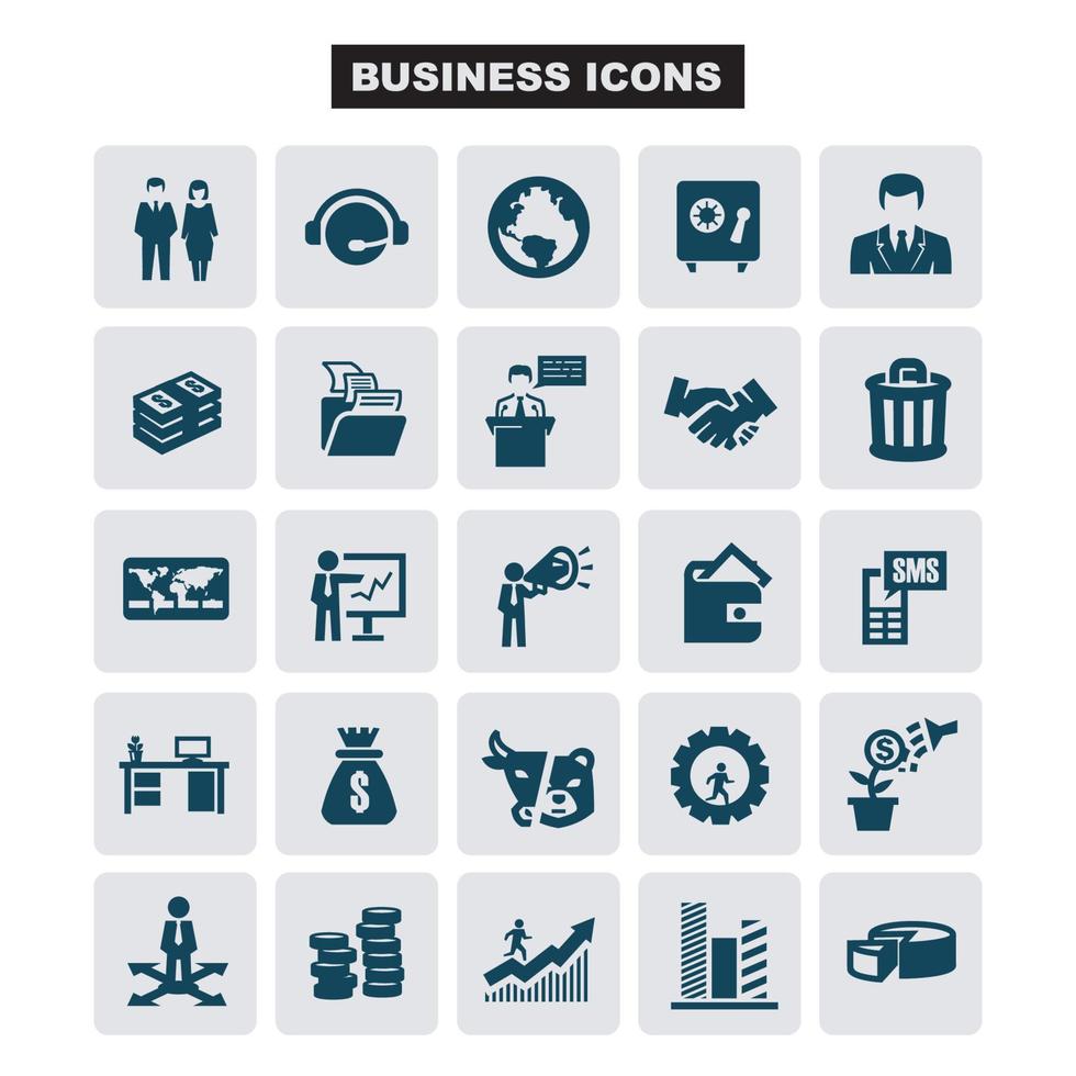 conjunto de iconos de negocios y finanzas - colección de iconos, vector