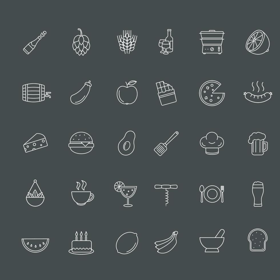 cooking icons big bundle workplace no text vector