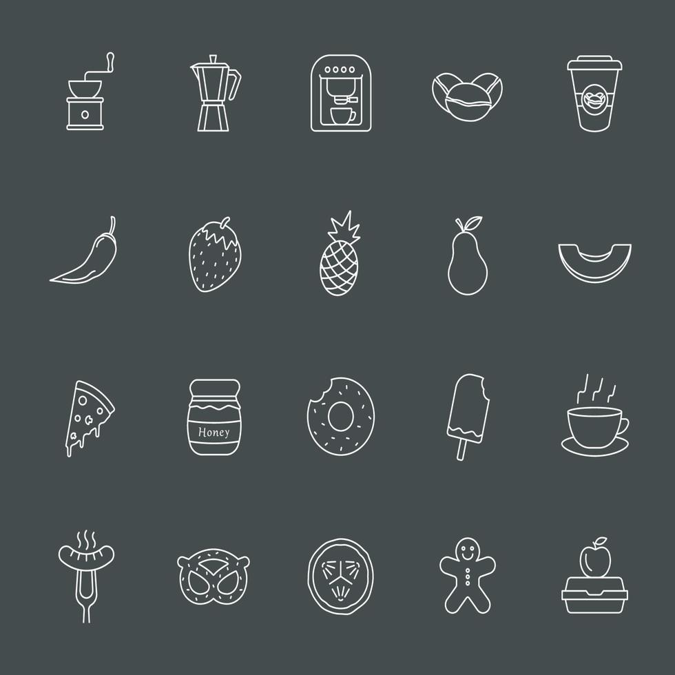 cooking icons big bundle workplace no text vector
