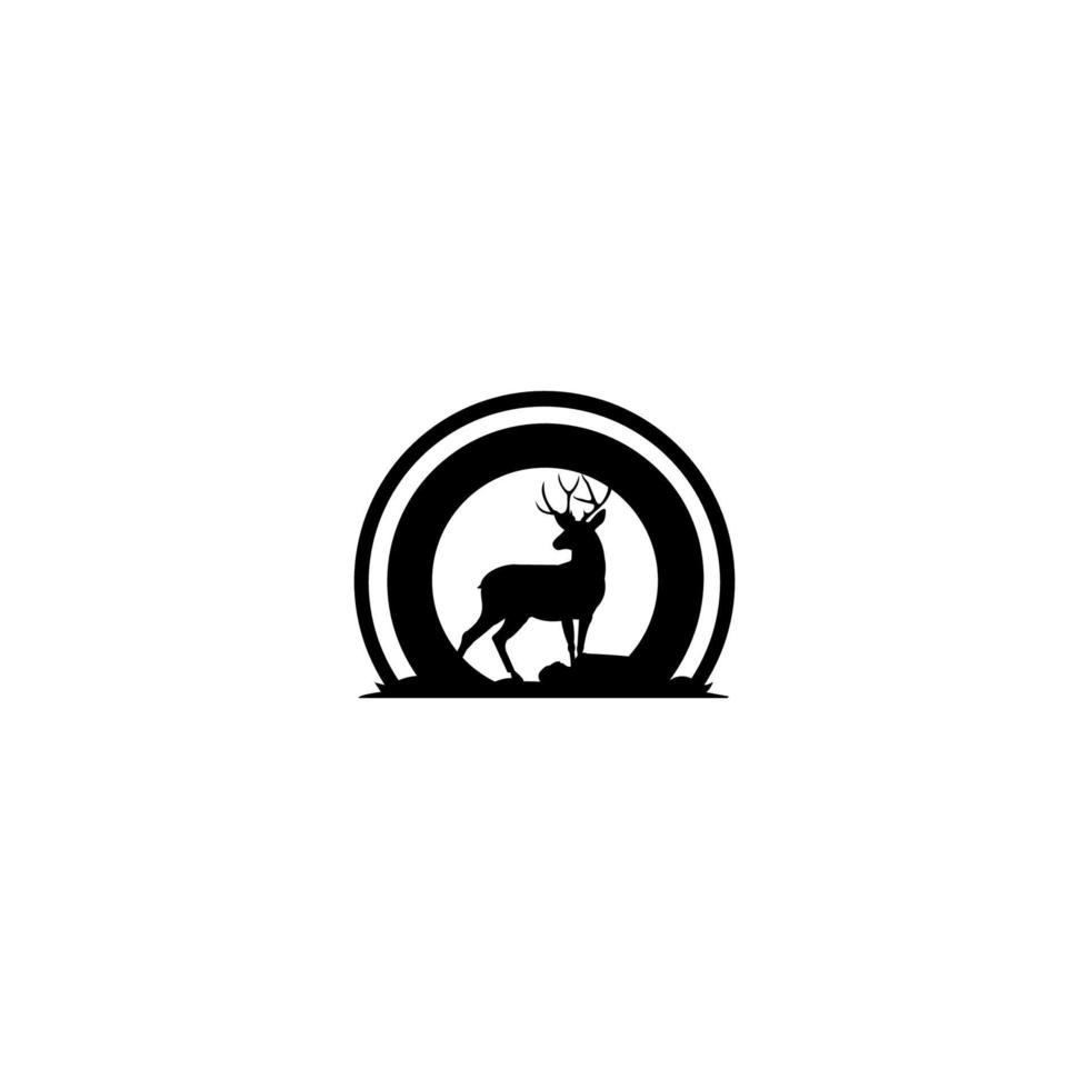 deer Logo Vector. deer standing on cliff vector graphics.