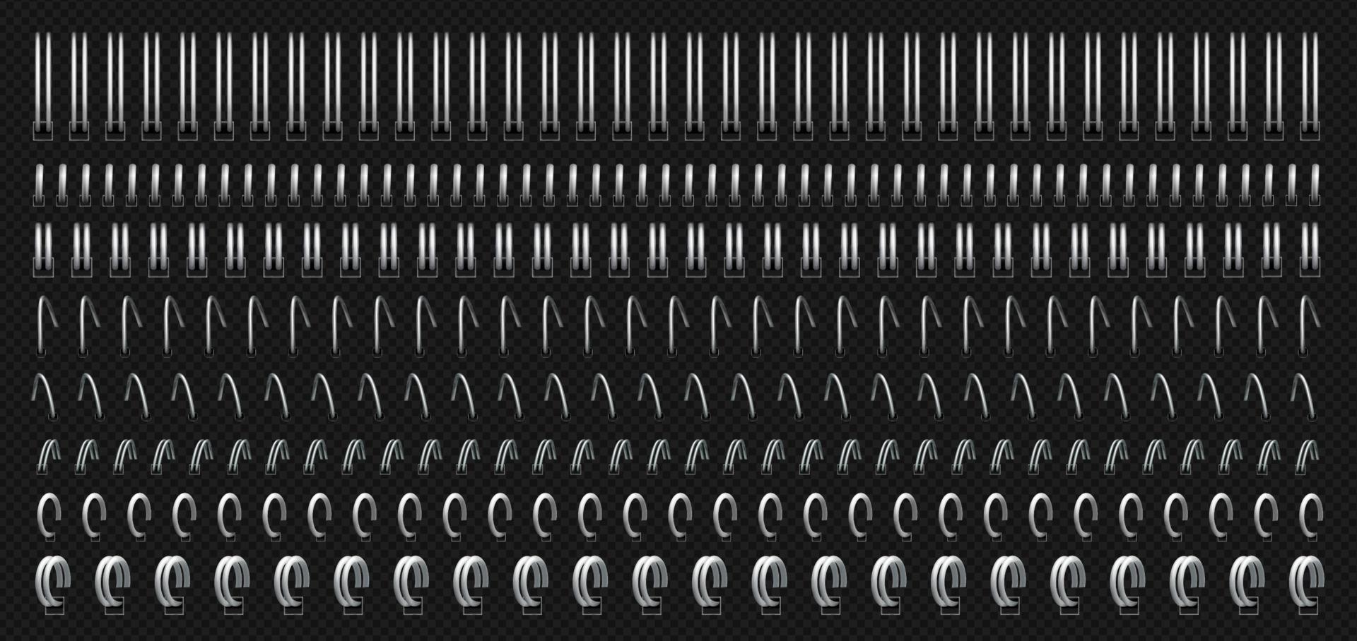 Notebook spiral wire binds, metal springs vector