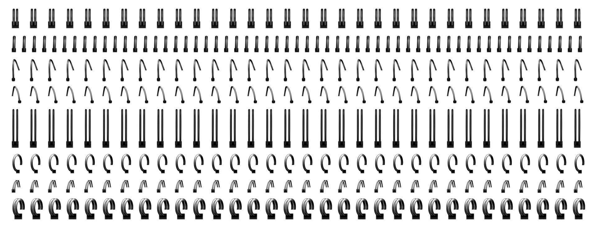 Notebook spirals, wire ring bindings and springs vector