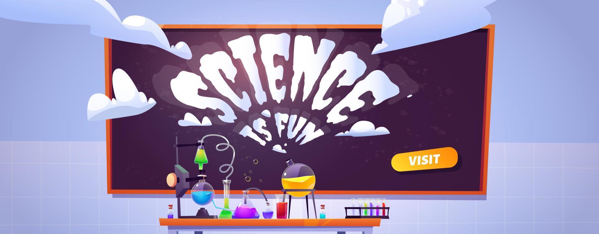 Science lab banner for study and experiments vector