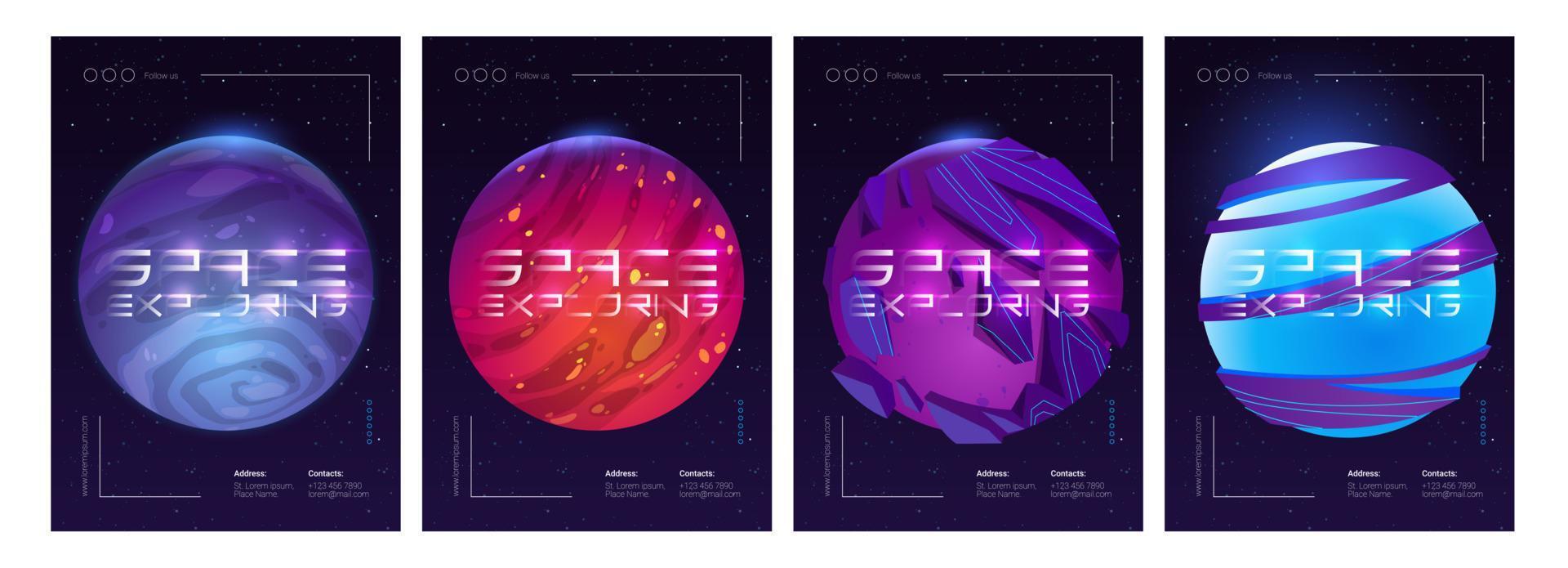 Vector poster of space exploring