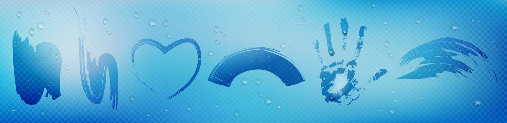 Misted glass or mirror with wipe stains vector