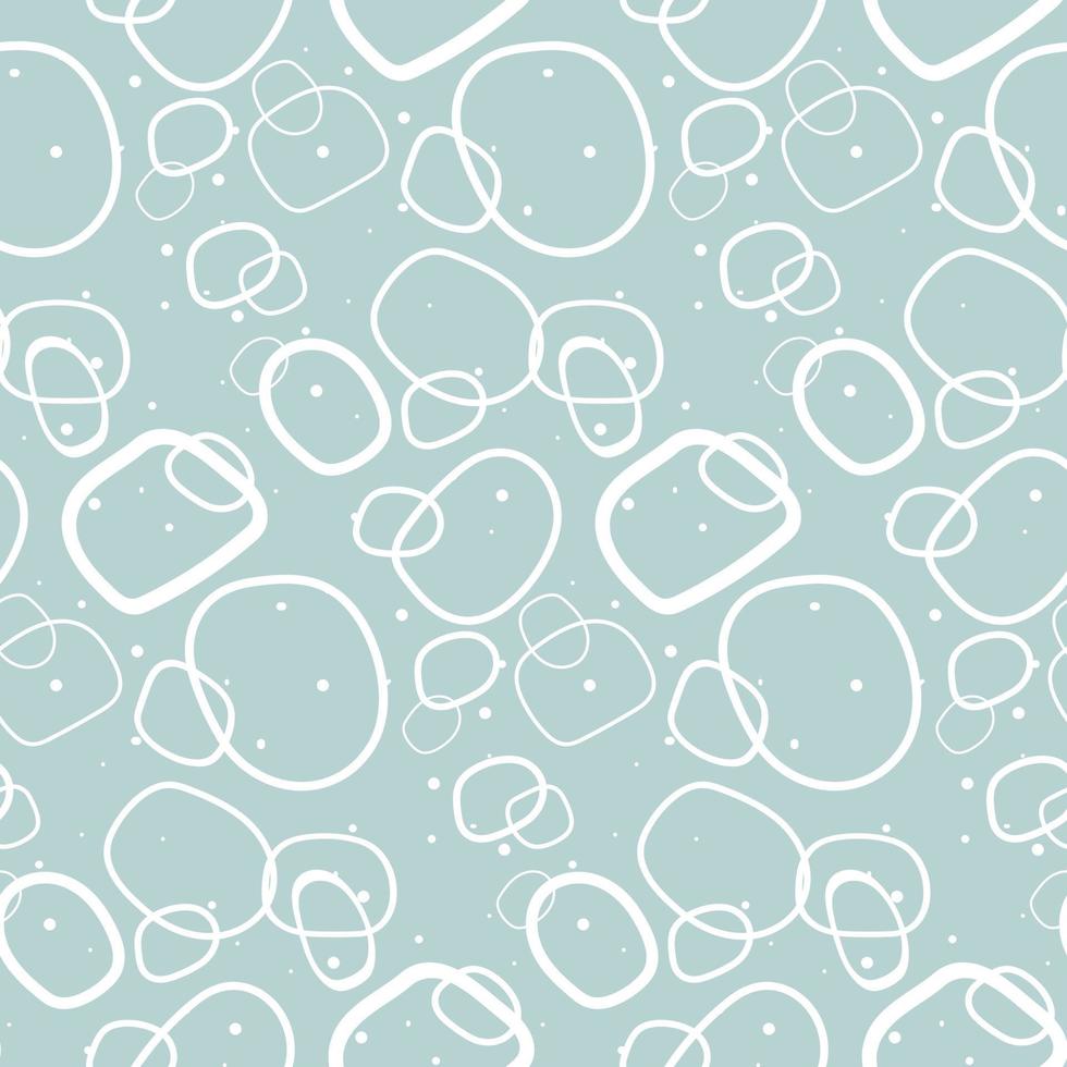fondo abstracto como burbujas bajo el agua. contorno blanco sobre un fondo azul. patrón submarino. impresión en textiles y papel. embalaje, ropa de cama para niños. vector