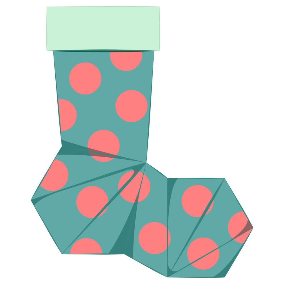 calcetín de lunares de origami vector