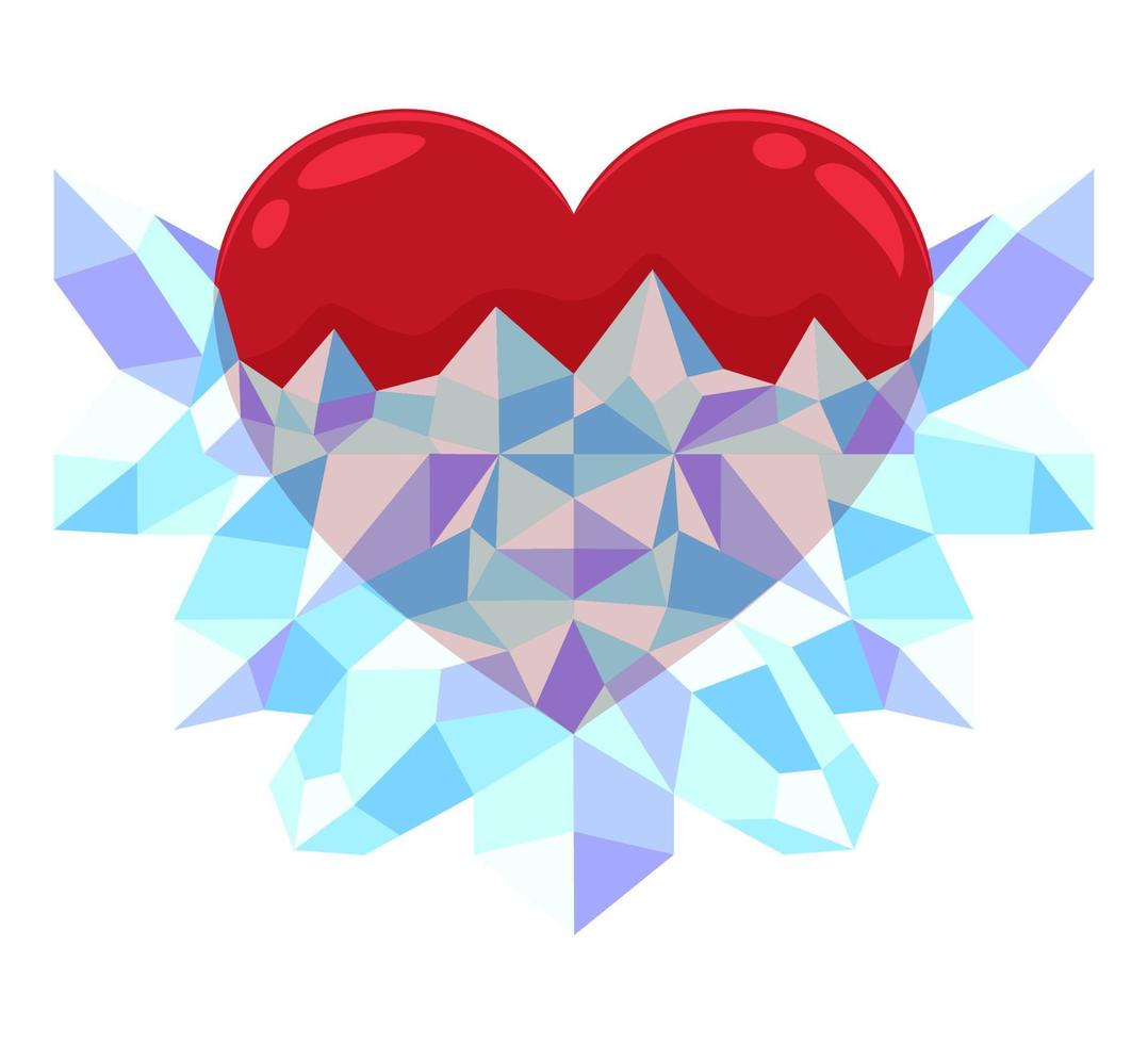 corazón de cristal glaseado vector