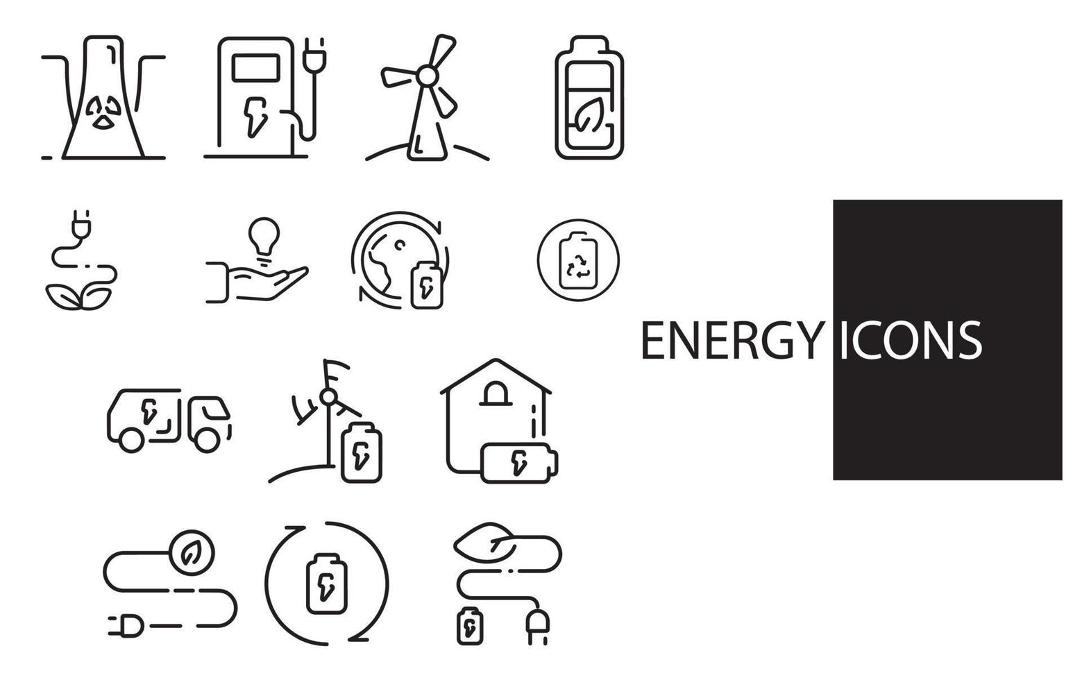 diseño de icono de energía energía y diseño de icono de ilustración de energía verde eléctrica vector