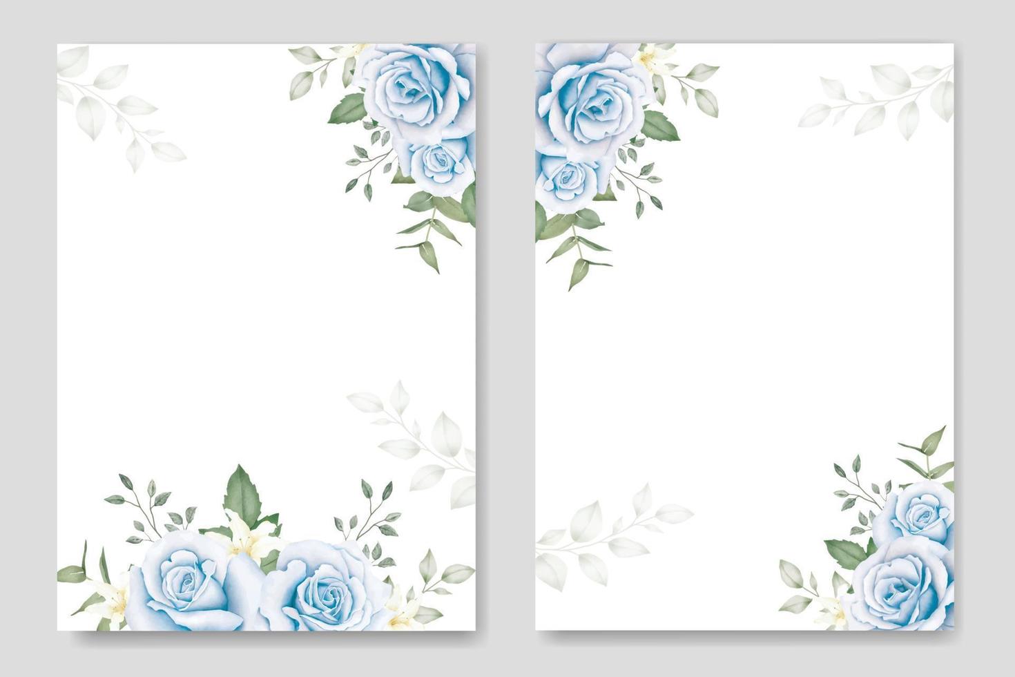 hermosa plantilla de tarjeta de invitación de boda azul marino vector