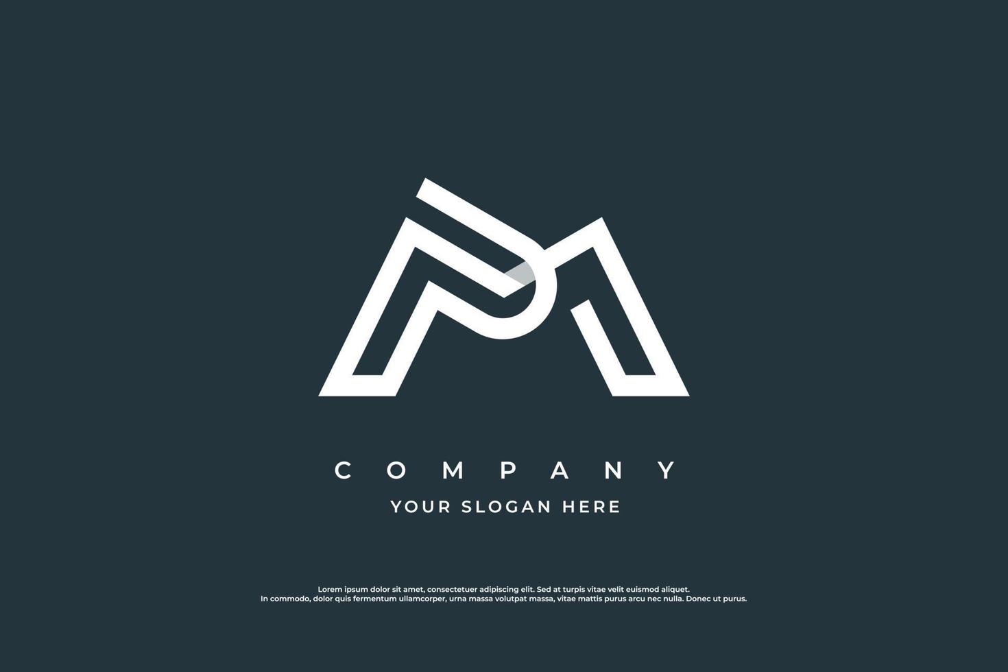 Initial Letter PM Logo Design Vector Template