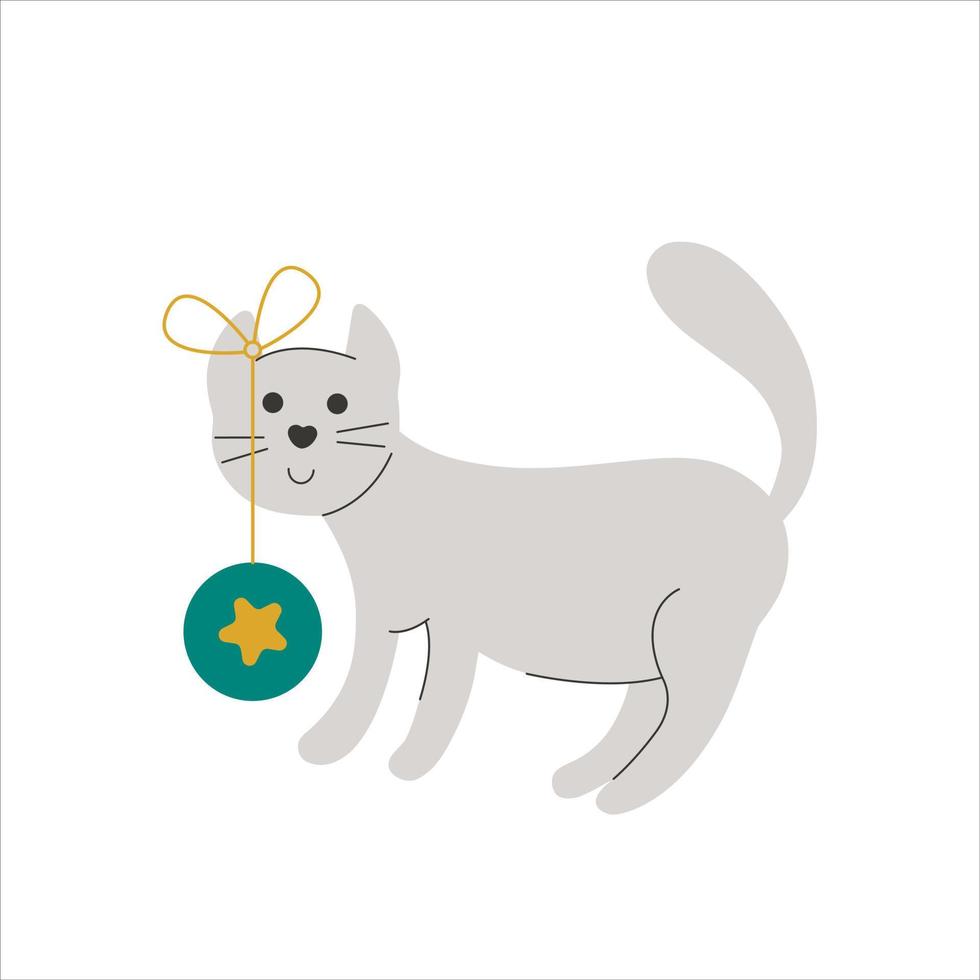 personaje de gato navideño vector