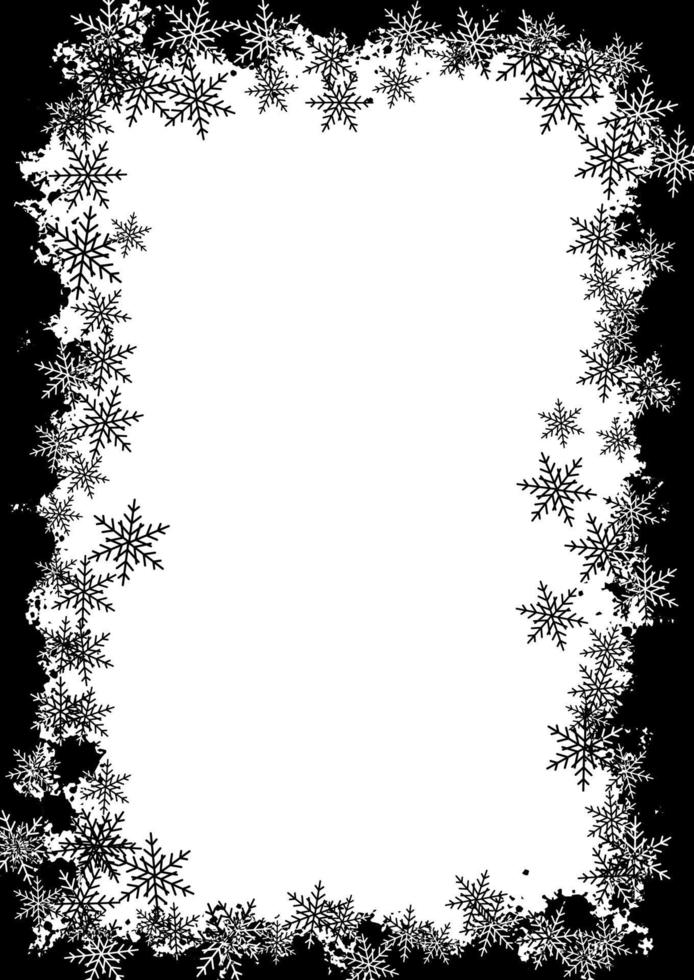 grunge style christmas snowflake border vector