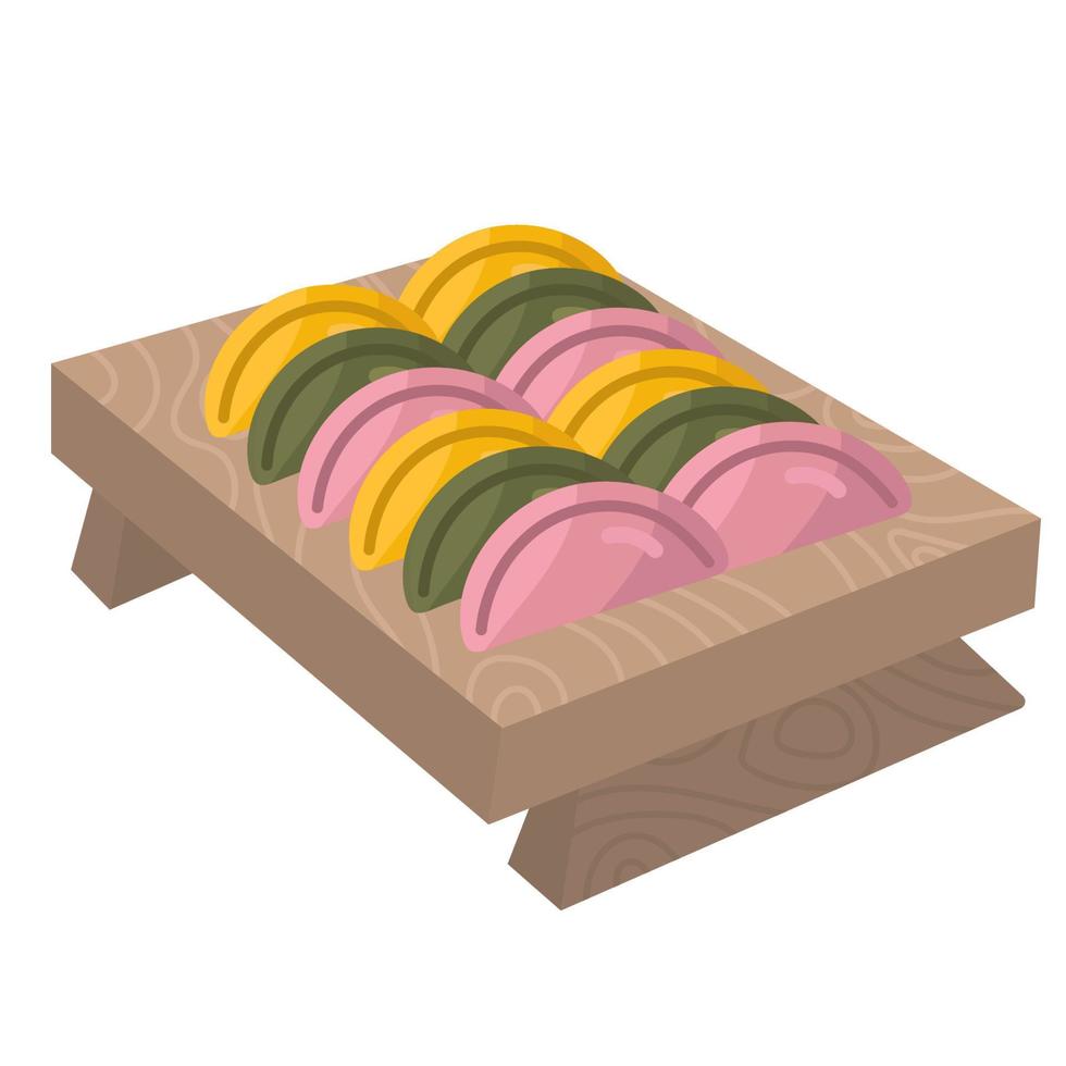 Songpyeon.Traditional Korean small rice cakes. vector