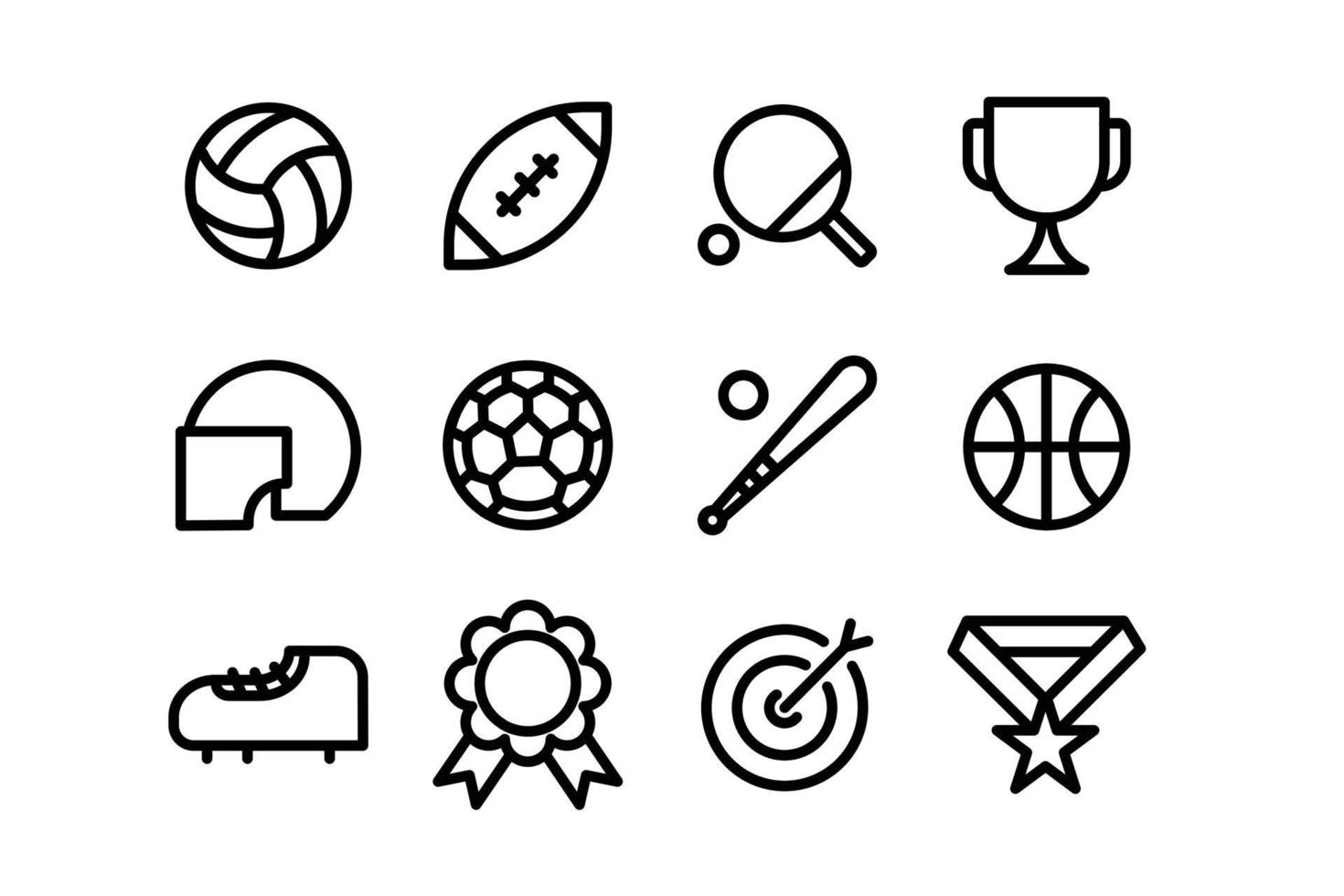 conjunto de diseño de iconos deportivos vector