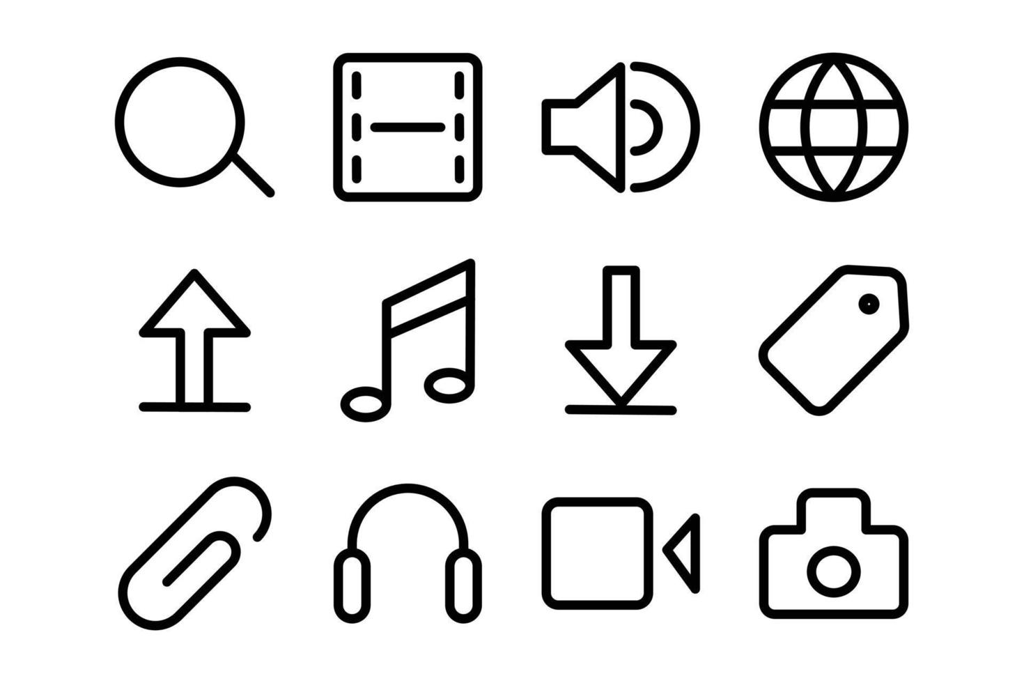 Set of basic web and applications icon design. Sign for design interfaces vector