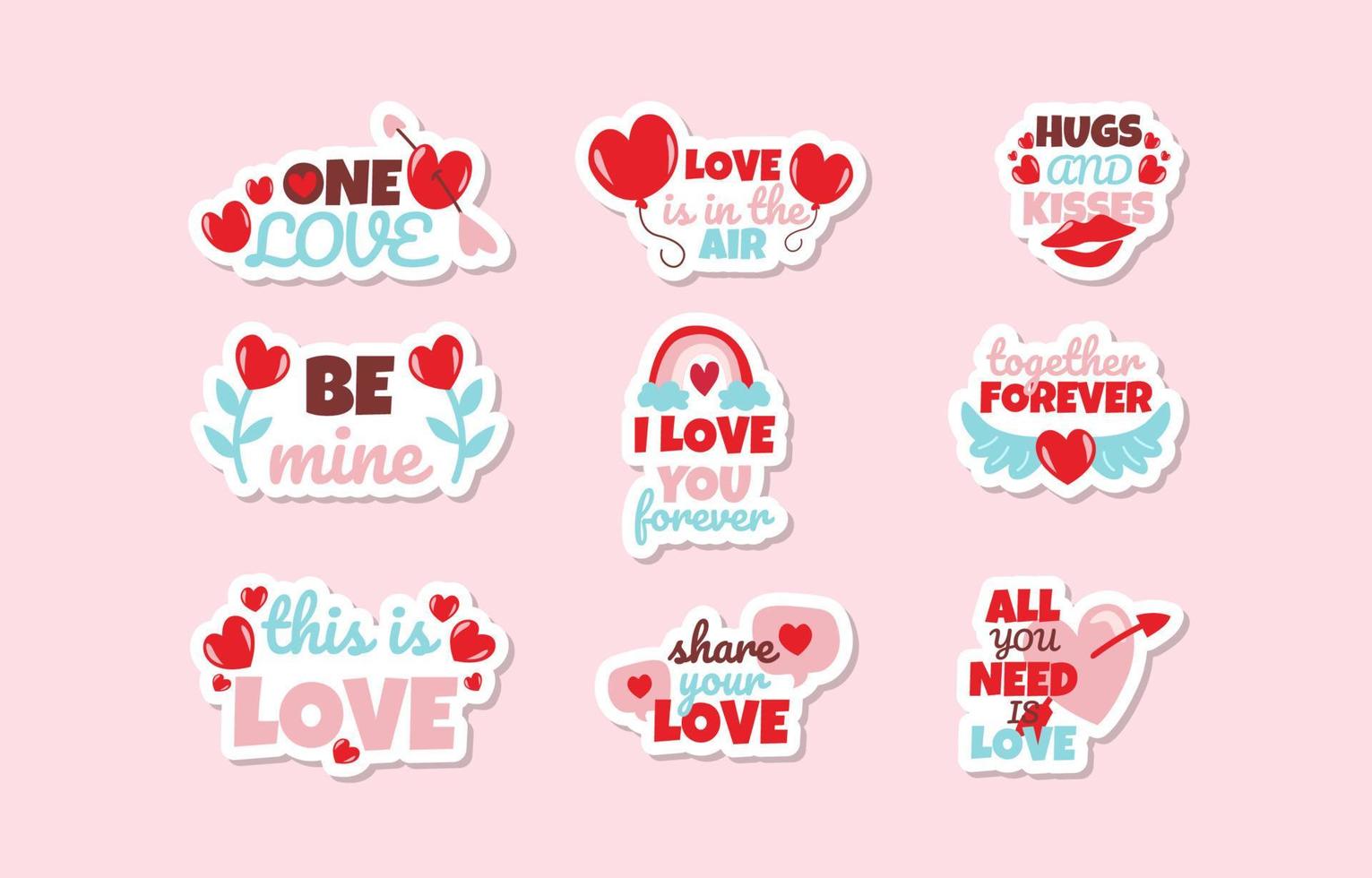 Love Chat Sticker With Doodle Element Collection vector