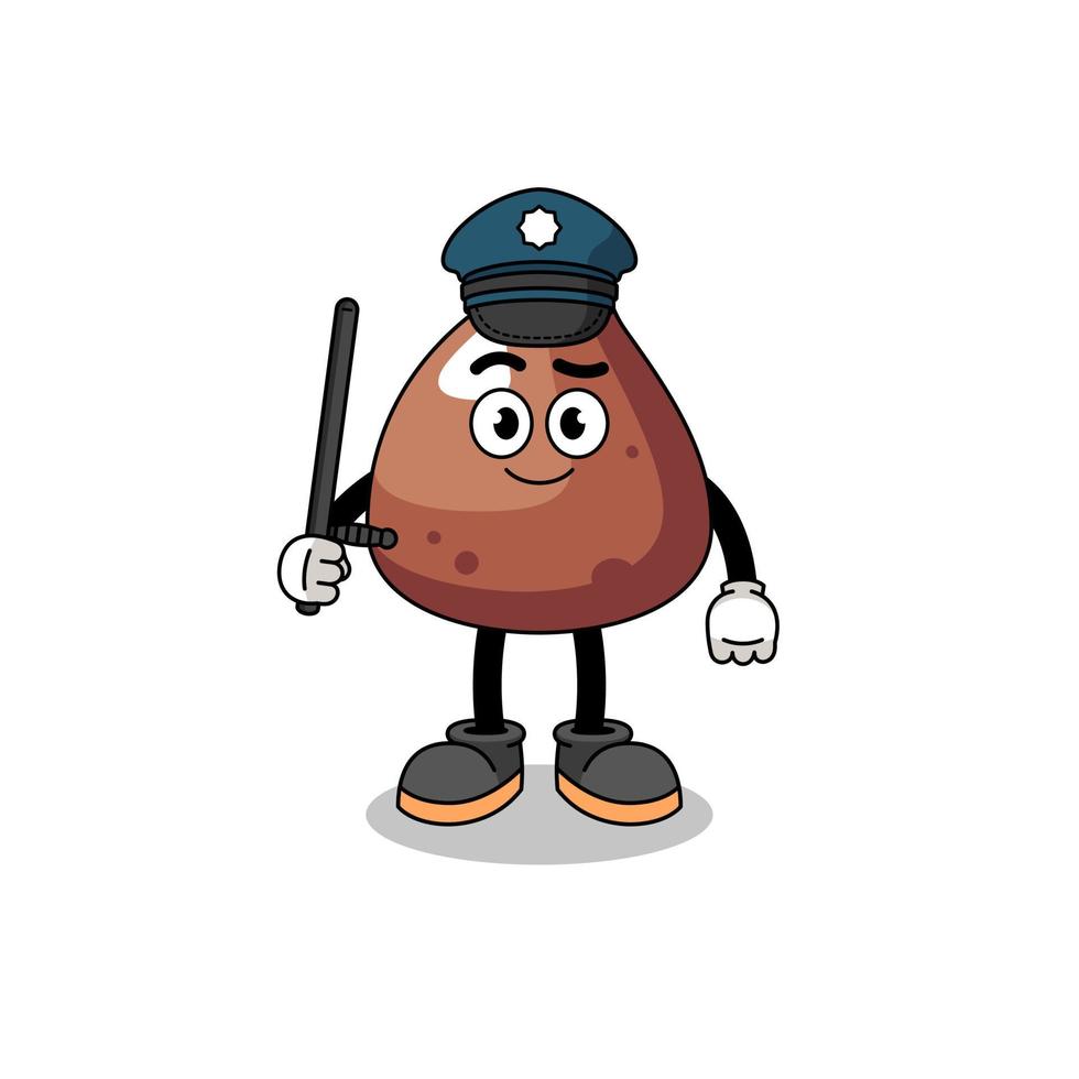 caricatura, ilustración, de, choco chip, policía vector