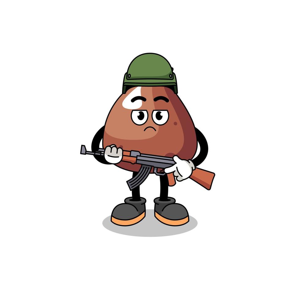 caricatura, de, choco chip, soldado vector