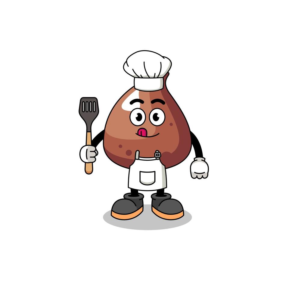 Mascot Illustration of choco chip chef vector