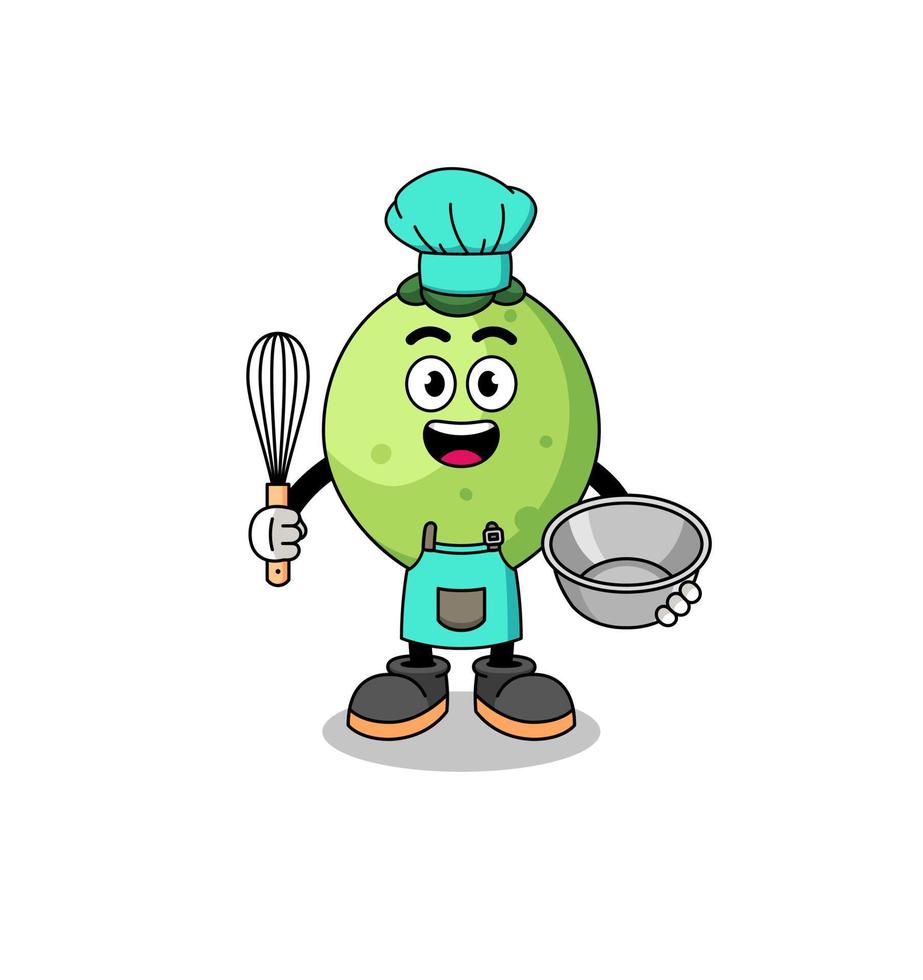 Illustration of coconut as a bakery chef vector