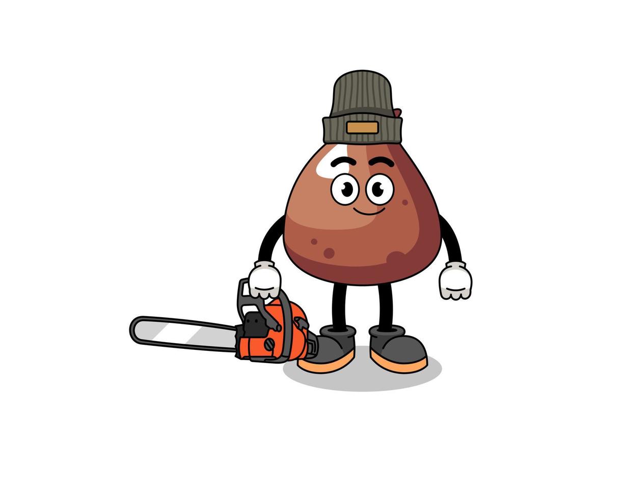 choco chip illustration cartoon as a lumberjack vector