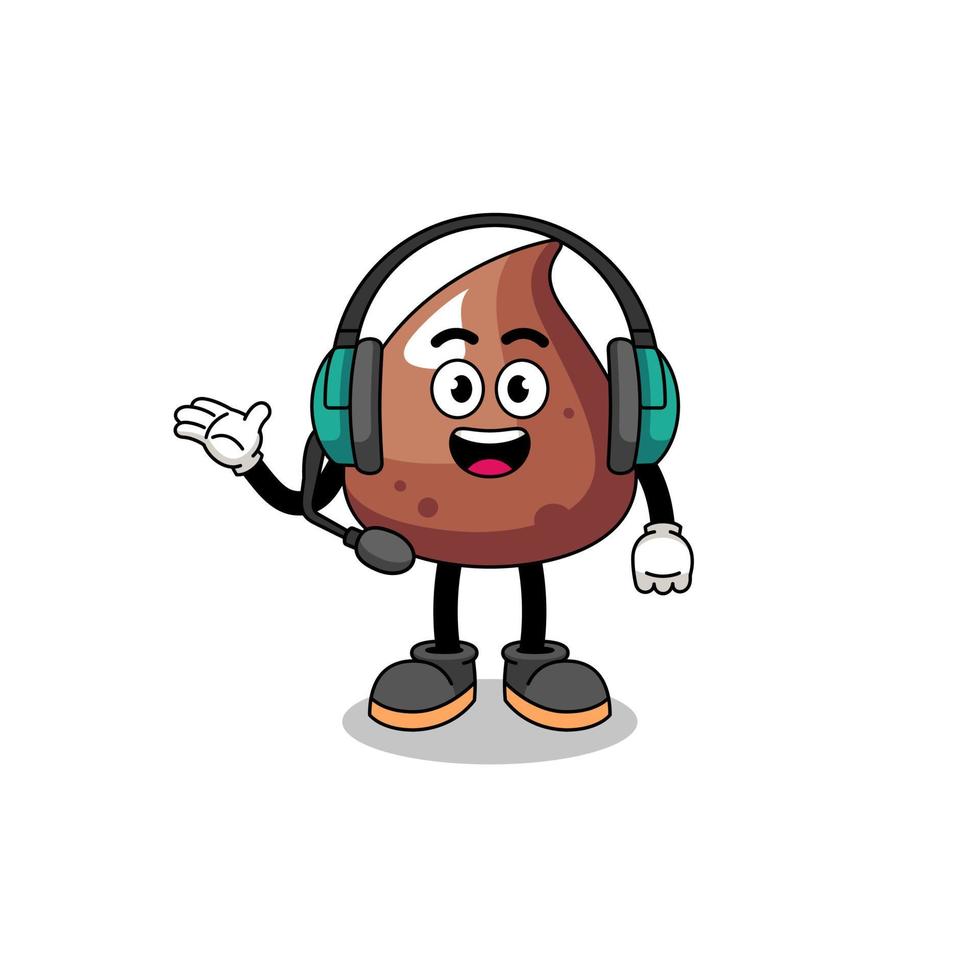 ilustración de mascota de choco chip como servicio al cliente vector