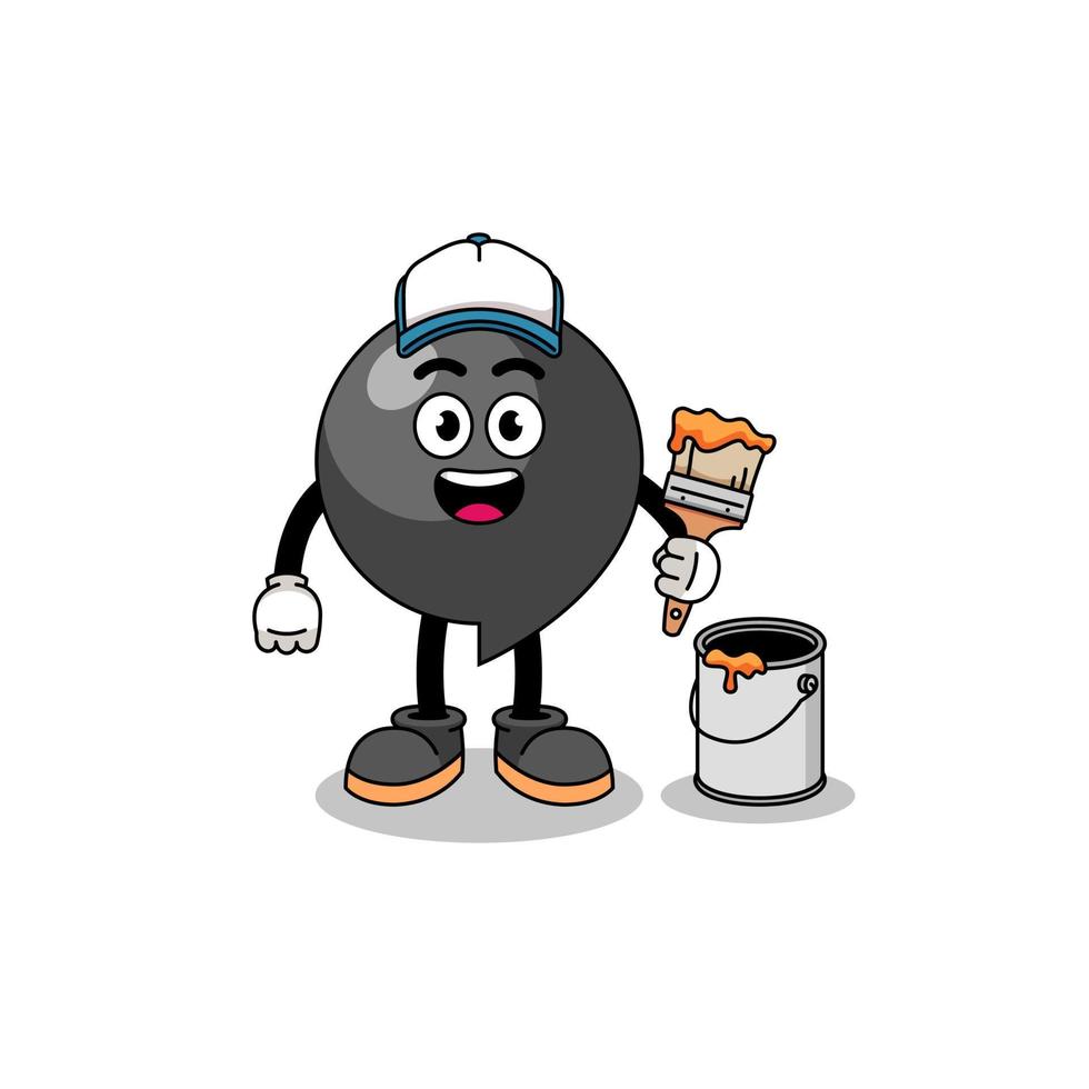 Character mascot of comma symbol as a painter vector