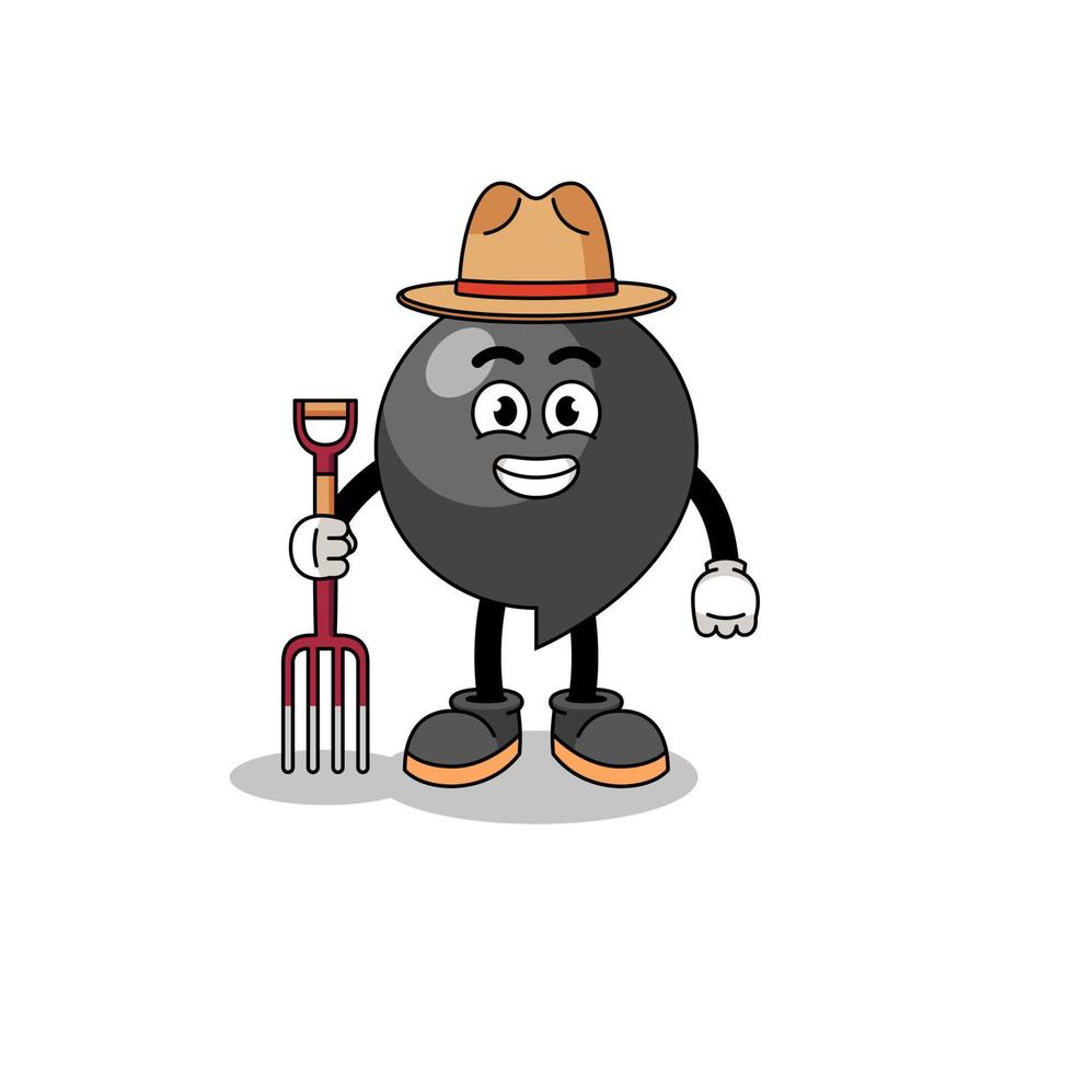 Cartoon mascot of comma symbol farmer vector