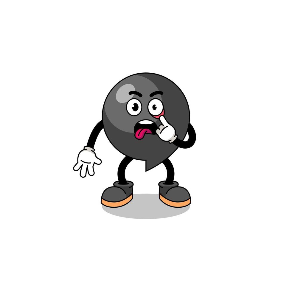 Character Illustration of comma symbol with tongue sticking out vector