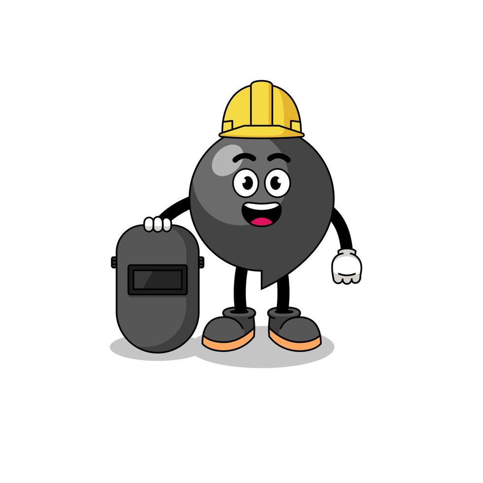 Mascot of comma symbol as a welder vector