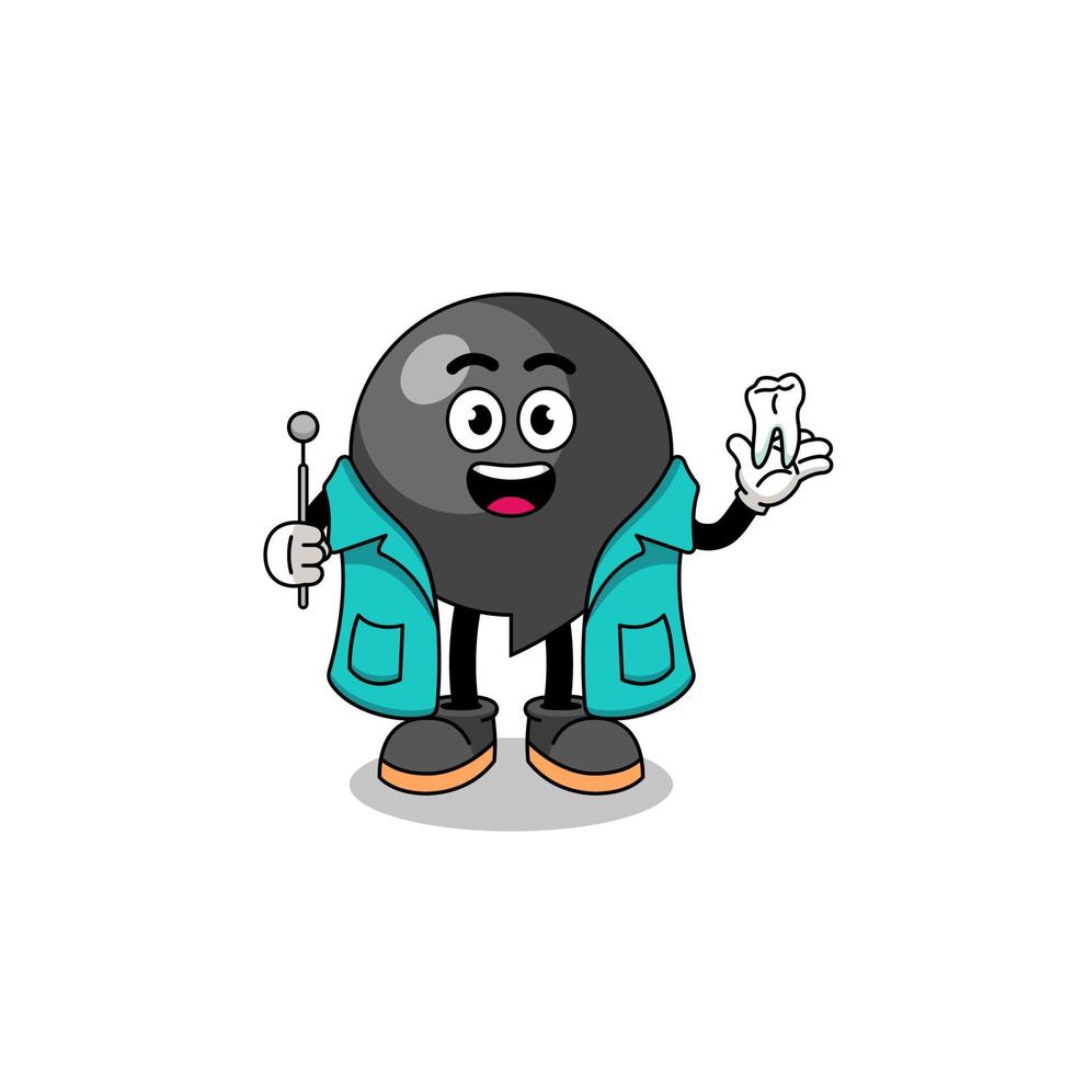 Illustration of comma symbol mascot as a dentist vector