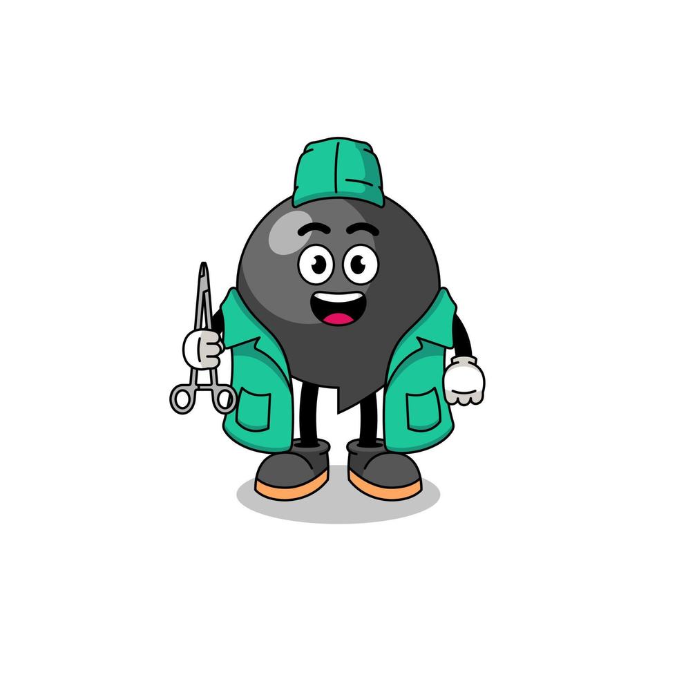 Illustration of comma symbol mascot as a surgeon vector