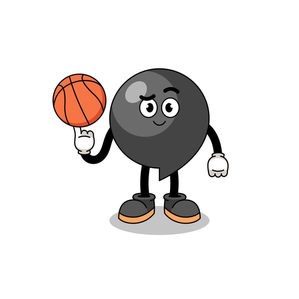 ilustración de símbolo de coma como jugador de baloncesto vector