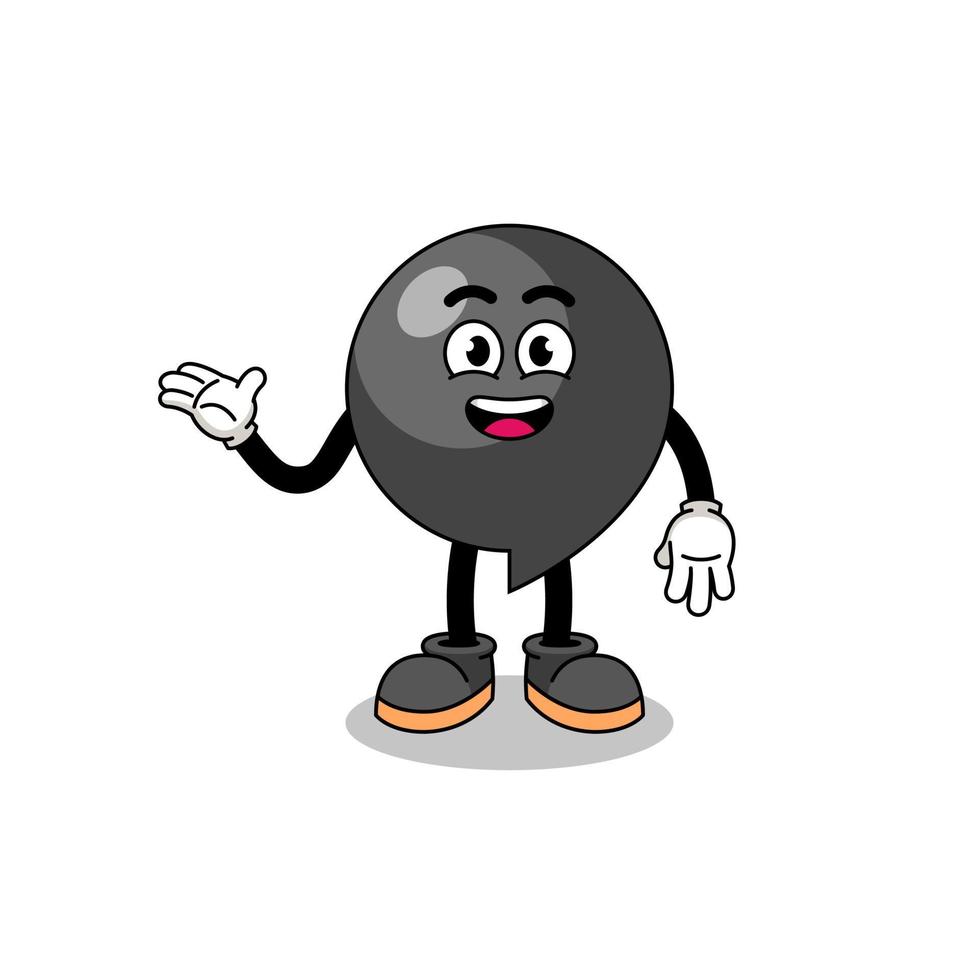 comma symbol cartoon with welcome pose vector