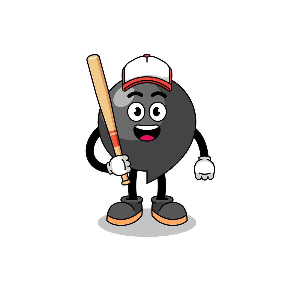 caricatura de la mascota del símbolo de coma como jugador de béisbol vector