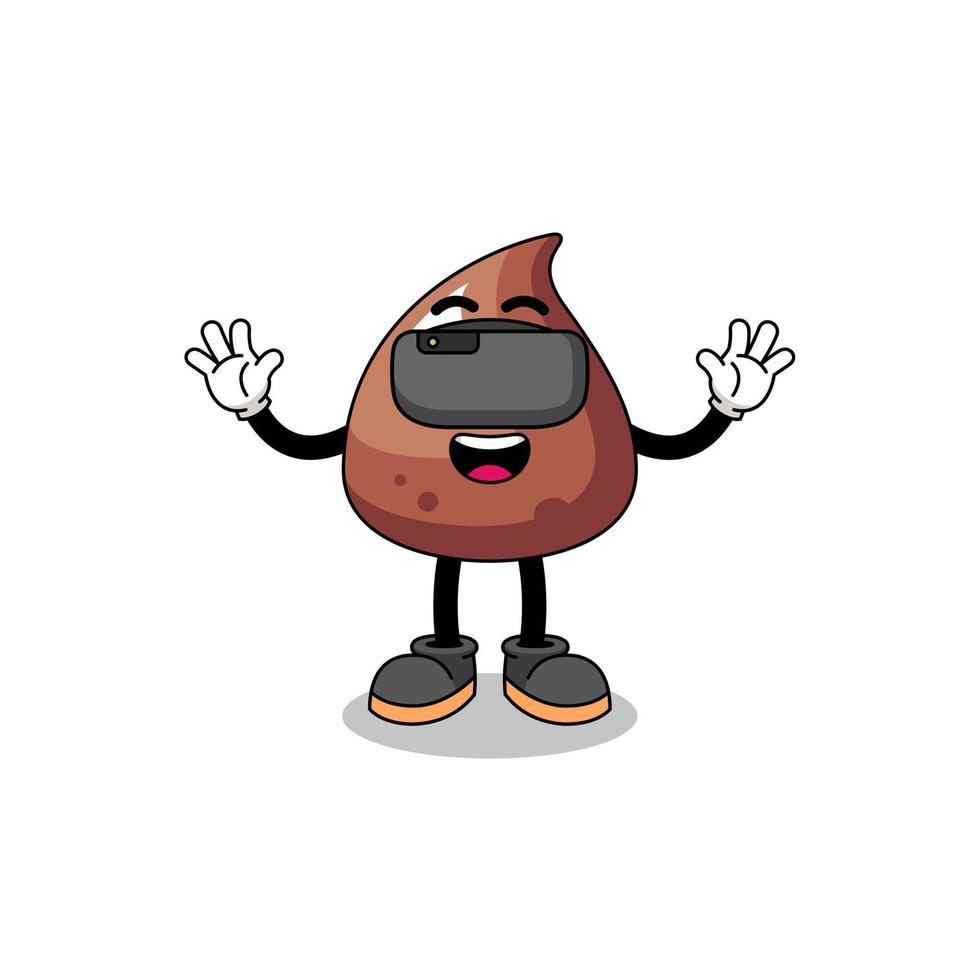 Illustration of choco chip with a vr headset vector