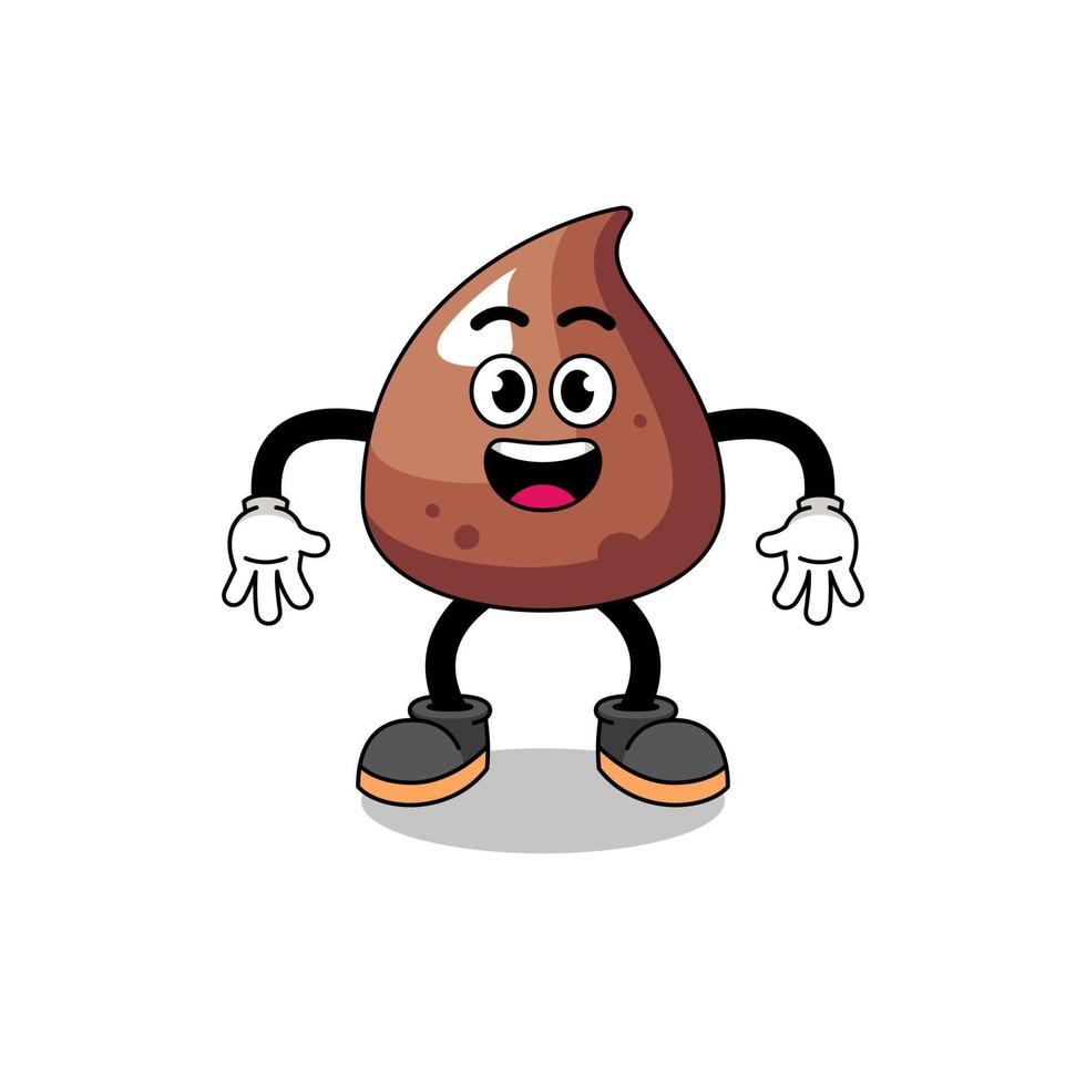 choco chip cartoon with surprised gesture vector