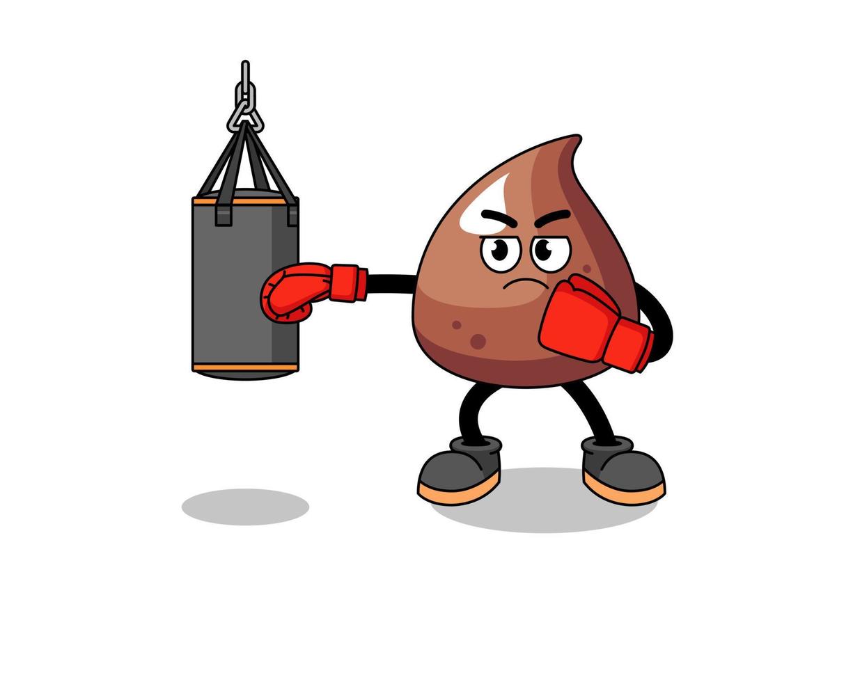 ilustración de boxeador de chips de chocolate vector