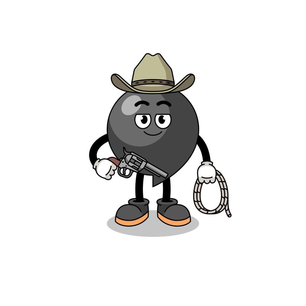 Character mascot of comma symbol as a cowboy vector