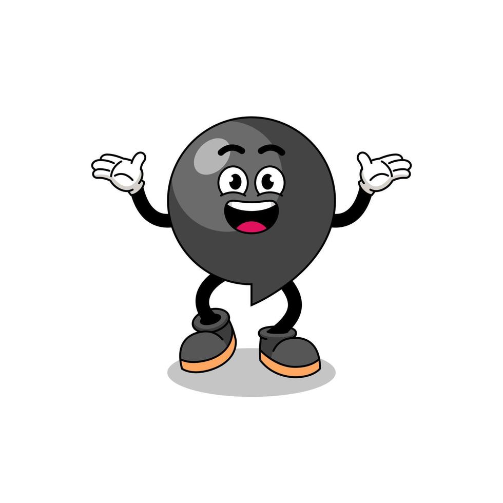 comma symbol cartoon searching with happy gesture vector