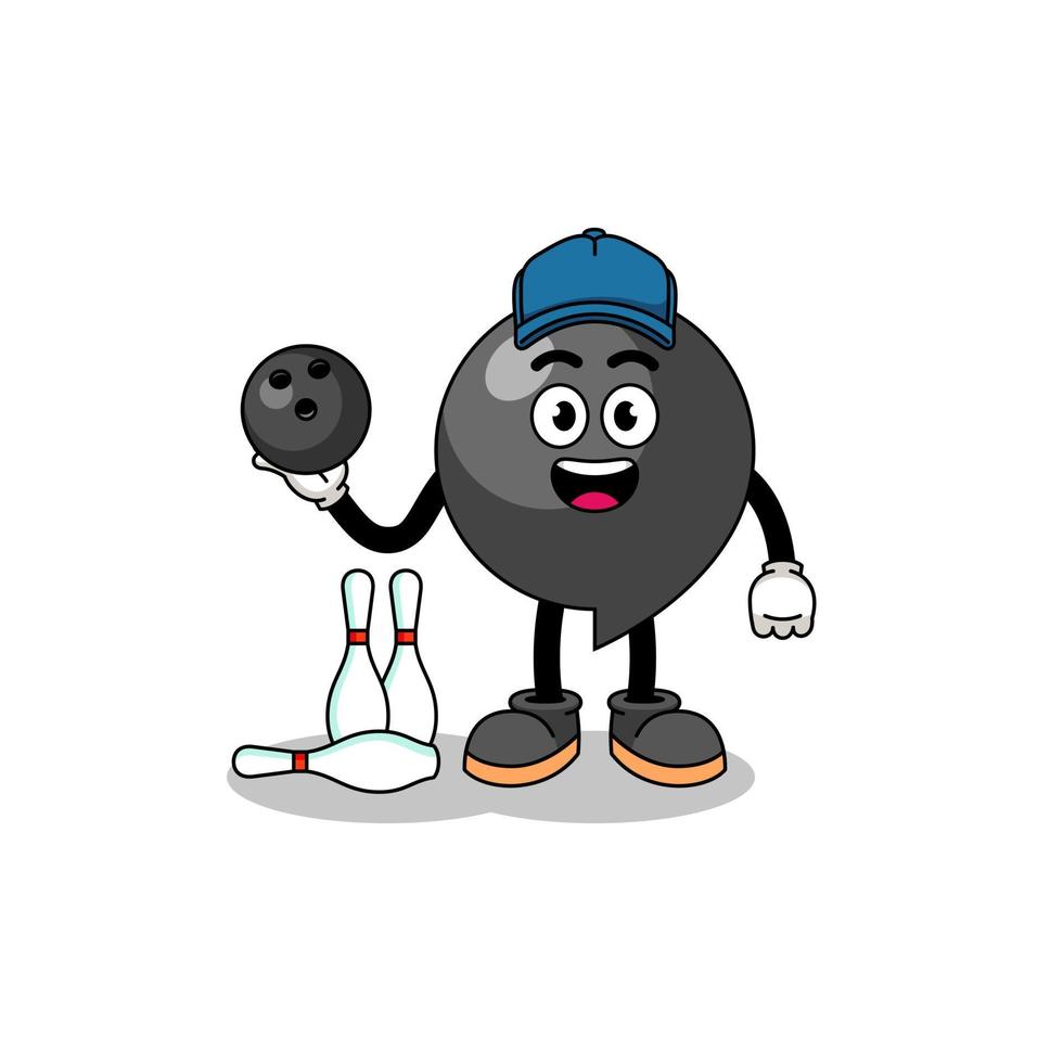 Mascot of comma symbol as a bowling player vector