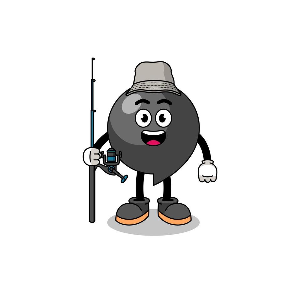 Mascot Illustration of comma symbol fisherman vector