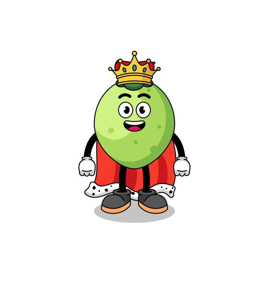 ilustración de la mascota del rey del coco vector