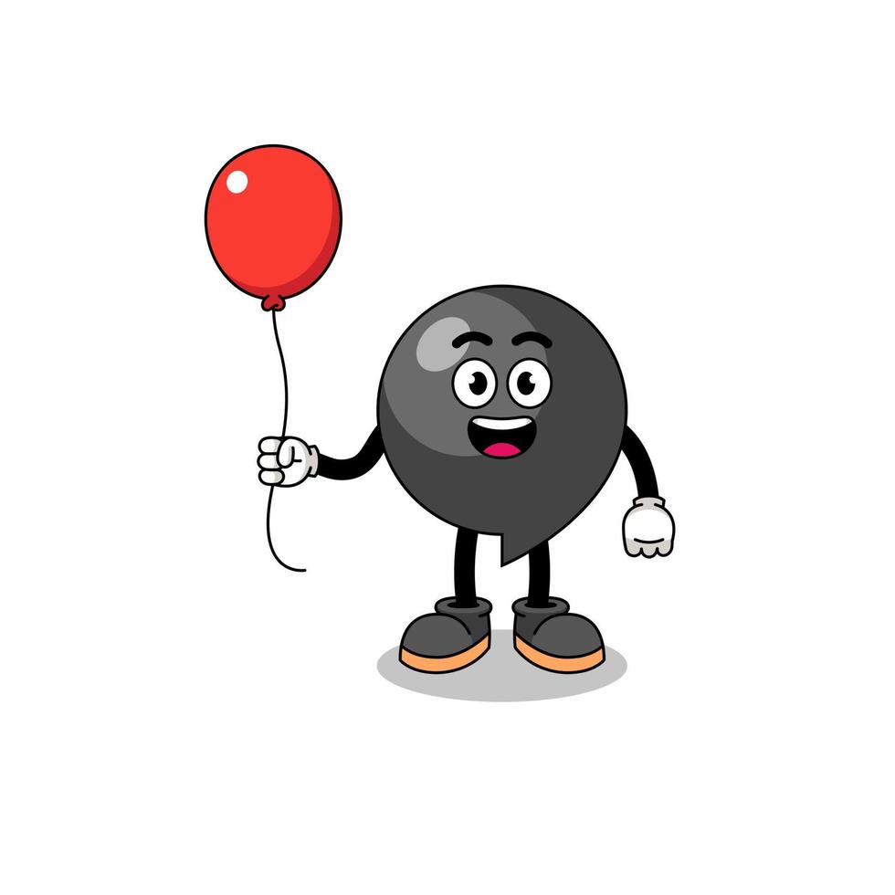Cartoon of comma symbol holding a balloon vector