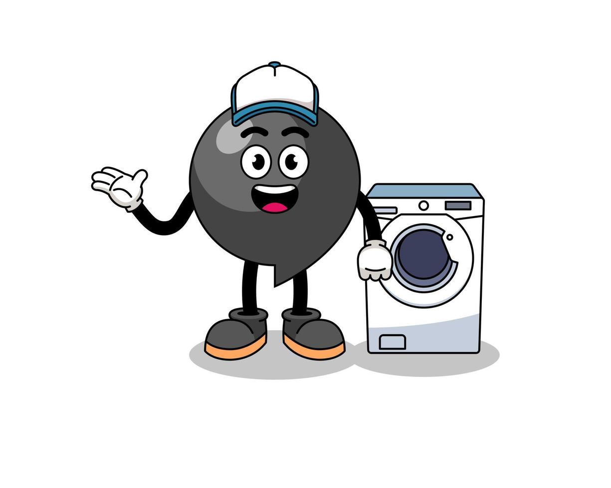 comma symbol illustration as a laundry man vector