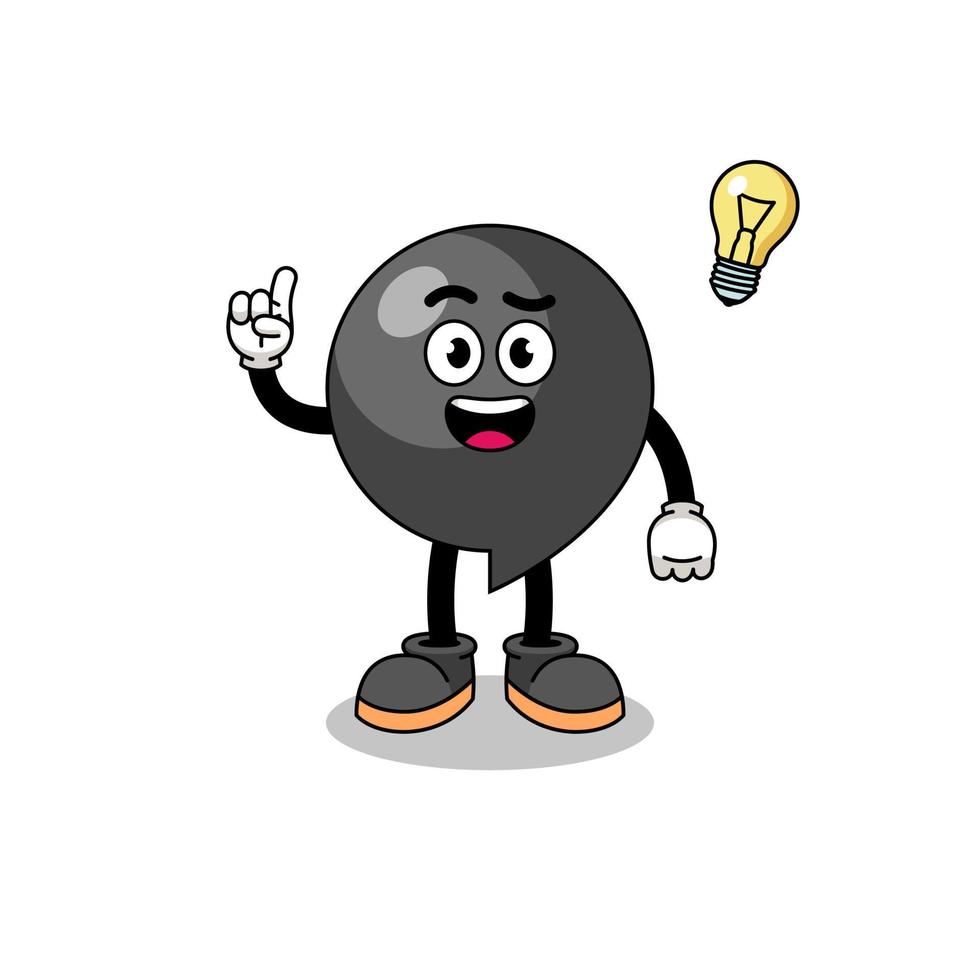 comma symbol cartoon with get an idea pose vector