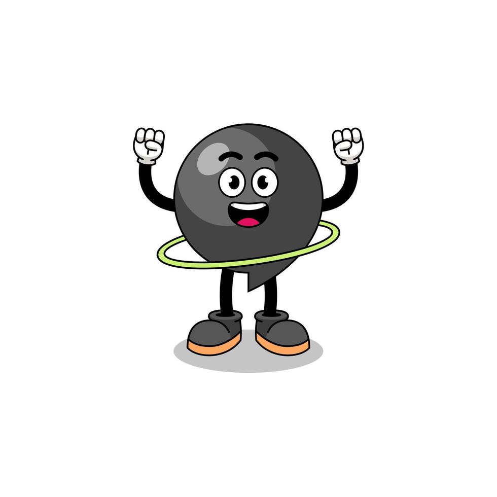 Character Illustration of comma symbol playing hula hoop vector